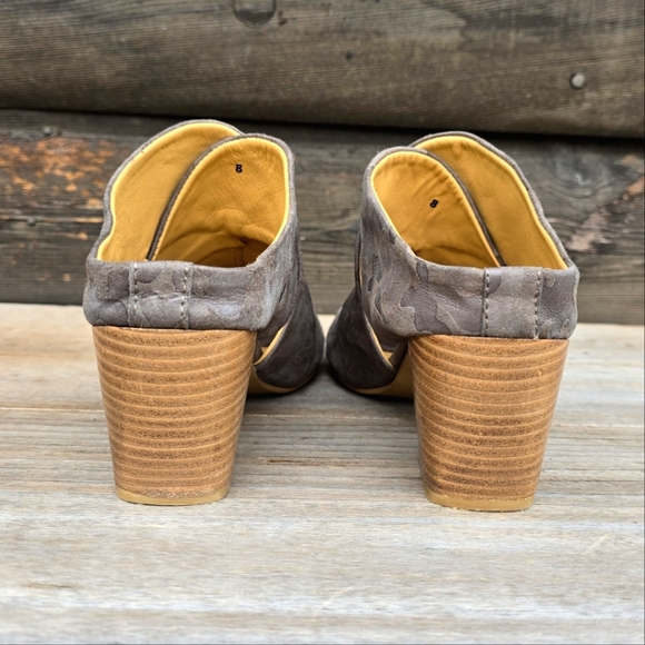 Slayte NEW Miranda Modern Urban Edge Neurtral Camo Block Heel Mule Sandal 8M - Picture 12 of 15